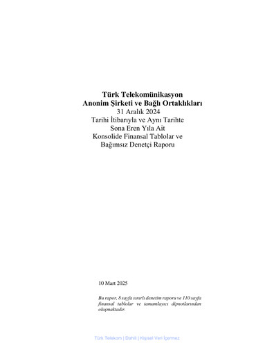 Thumbnail Türk Telekom
 Financial Statement 2024