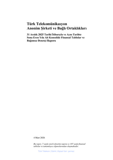 Thumbnail Türk Telekom
 Financial Statement 2025