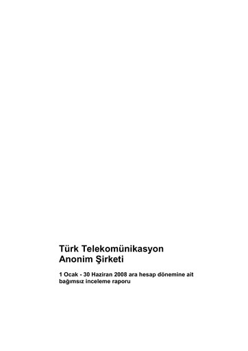 Thumbnail Türk Telekom
 Half-year Report 2008-h1