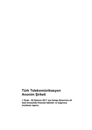 Thumbnail Türk Telekom
 Half-year Report 2011-h1