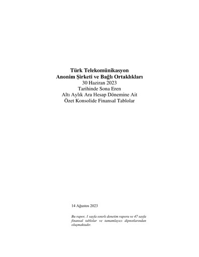 Thumbnail Türk Telekom
 Half-year Report 2023-h1