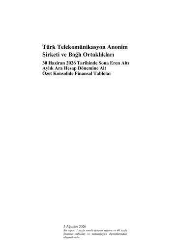 Thumbnail Türk Telekom
 Half-year Report 2026-h1