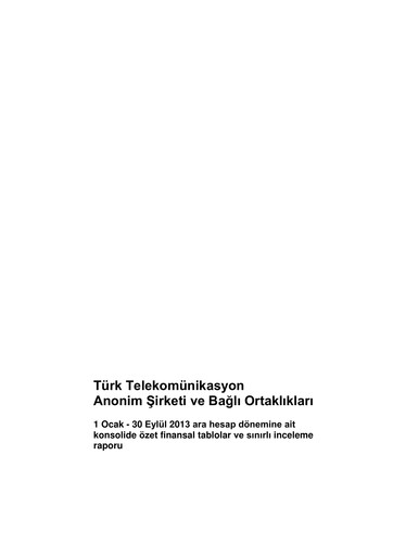 Thumbnail Türk Telekom
 Quarterly Report 2013-q3