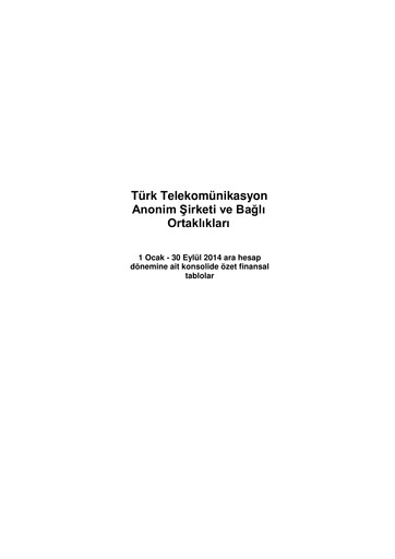 Thumbnail Türk Telekom
 Quarterly Report 2014-q3