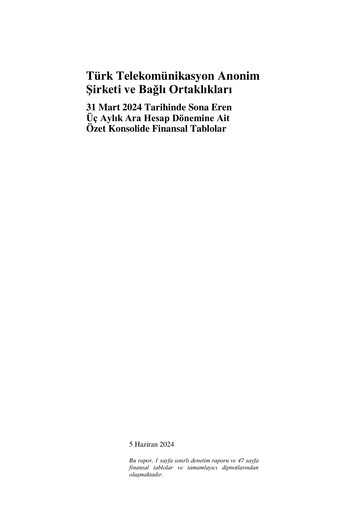 Thumbnail Türk Telekom
 Quarterly Report 2024-q1