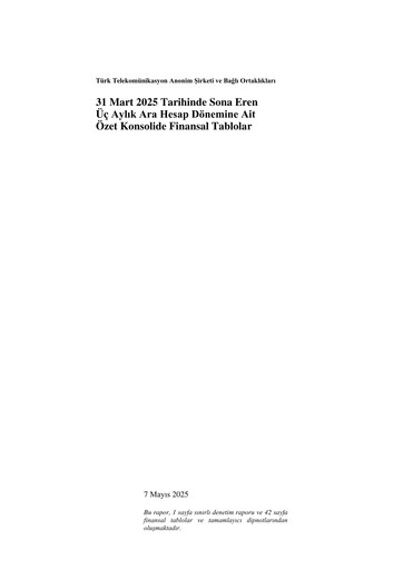 Thumbnail Türk Telekom
 Quarterly Report 2025-q1