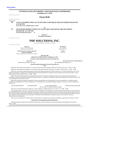 Thumbnail PDF Solutions Annual Report 2007