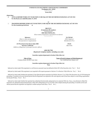 Thumbnail PDF Solutions Annual Report 2014