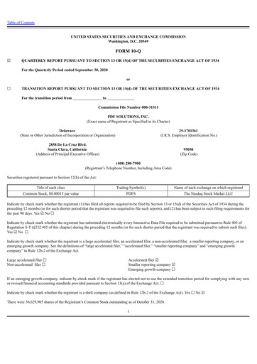 Thumbnail PDF Solutions Quarterly Report 2020-q3