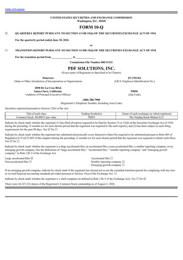 Thumbnail PDF Solutions Quarterly Report 2026-q2