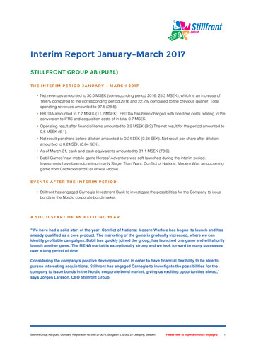 Thumbnail Stillfront Group Quarterly Report 2017-q1