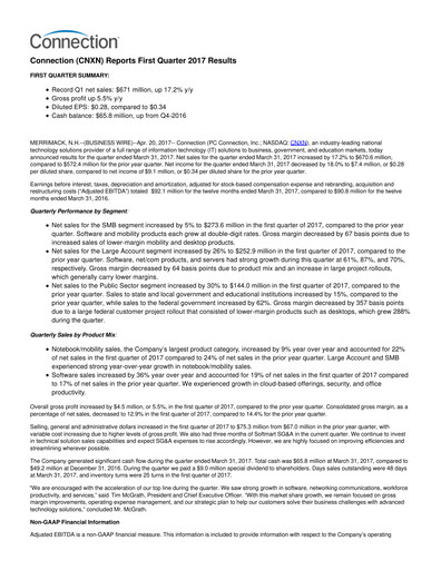 Thumbnail PC Connection
 Quarterly Report 2017-q1