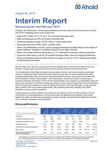 Thumbnail Ahold Delhaize Half-year Report 2015-h1