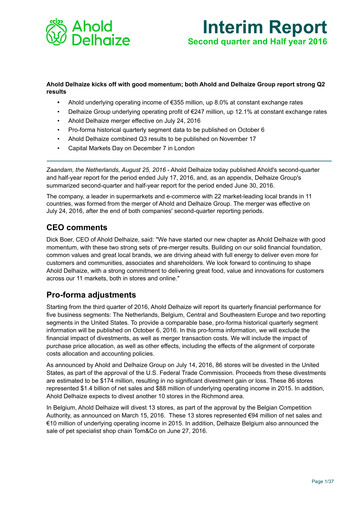 Thumbnail Ahold Delhaize Half-year Report 2016-h1