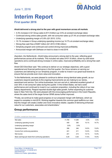 Thumbnail Ahold Delhaize Quarterly Report 2016-q1