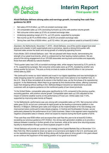 Thumbnail Ahold Delhaize Quarterly Report 2018-q3