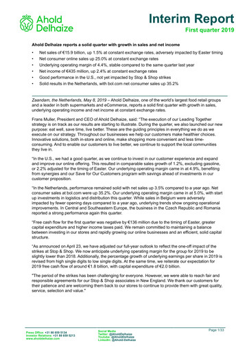 Thumbnail Ahold Delhaize Quarterly Report 2019-q1