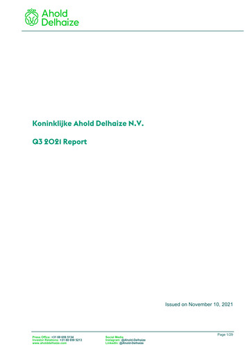 Thumbnail Ahold Delhaize Quarterly Report 2021-q3