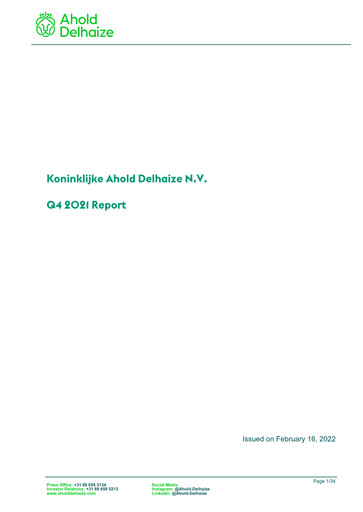 Thumbnail Ahold Delhaize Quarterly Report 2021-q4