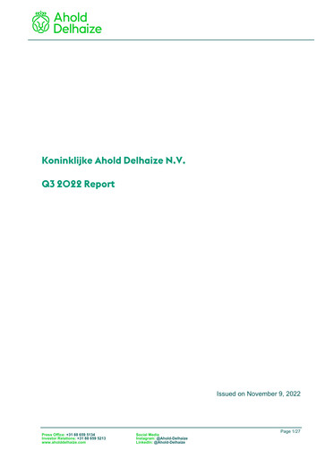 Thumbnail Ahold Delhaize Quarterly Report 2022-q3
