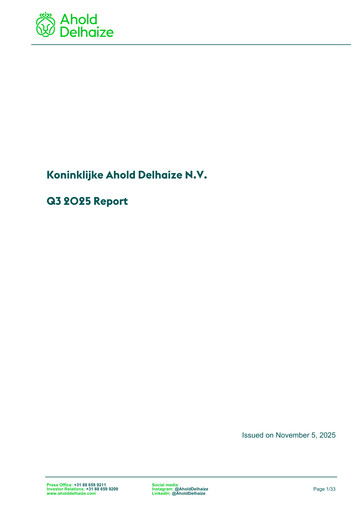 Thumbnail Ahold Delhaize Quarterly Report 2025-q3