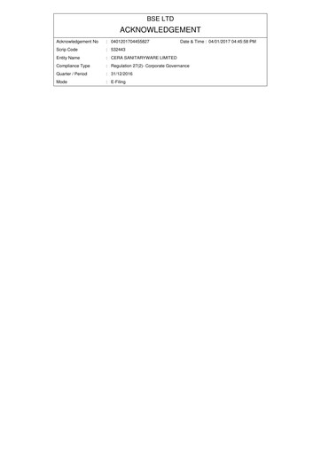 Thumbnail Cera Sanitaryware Quarterly Report 2016-q4