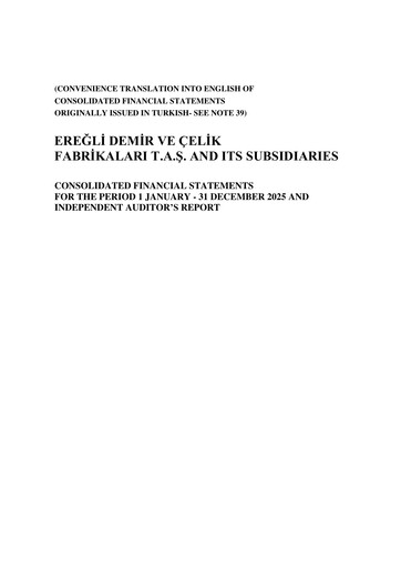 Thumbnail Erdemir Financial Statement 2025