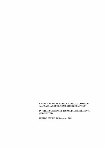 Thumbnail Yanbu National Petrochemical Financial Statement 2011