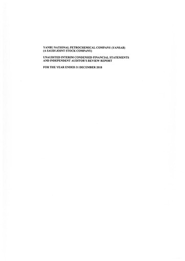 Thumbnail Yanbu National Petrochemical Financial Statement 2018