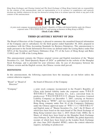 Thumbnail Huatai Securities Quarterly Report 2024-q3