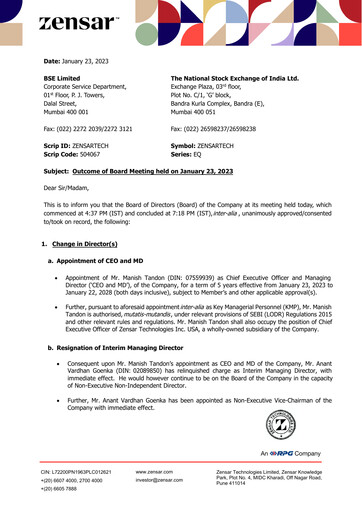 Thumbnail Zensar Quarterly Report 2022-2023-q3