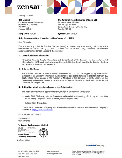 Thumbnail Zensar Quarterly Report 2024-2025-q3