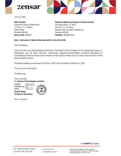 Thumbnail Zensar Quarterly Report 2026-2027-q1