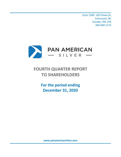 Thumbnail Pan American Silver
 Financial Statement 2020