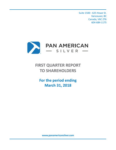 Thumbnail Pan American Silver
 Quarterly Report 2018-q1