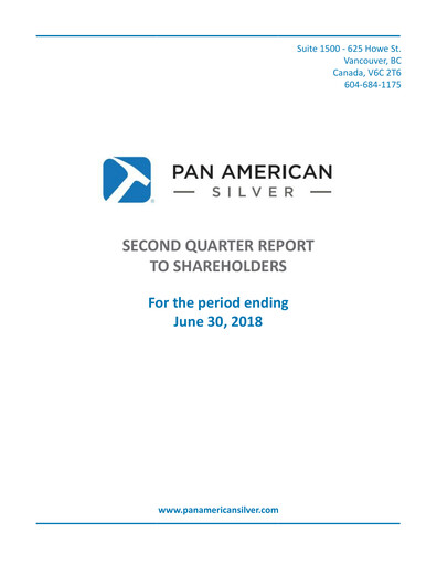 Thumbnail Pan American Silver
 Quarterly Report 2018-q2