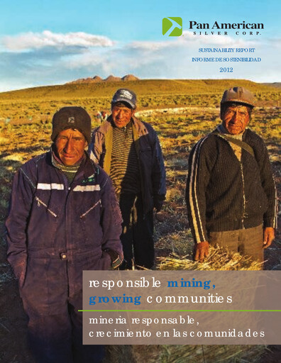 Thumbnail Pan American Silver
 Sustainability Report 2012