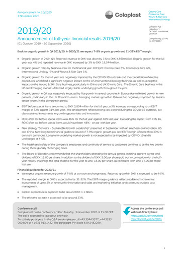 Thumbnail Coloplast Financial Report 2019-2020