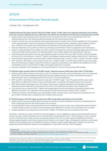 Thumbnail Coloplast Financial Report 2023-2024