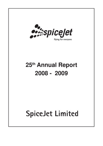 Miniature SpiceJet
 Rapport annuel 2008-2009
