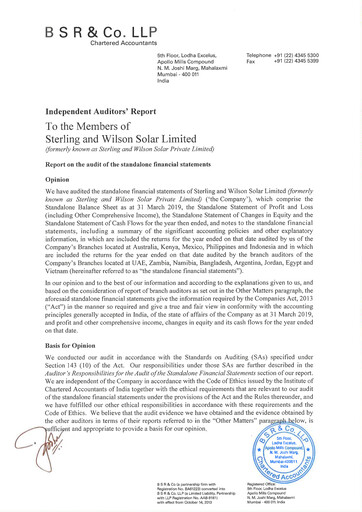 Thumbnail sterling & wilson solar Financial Statement fy2019