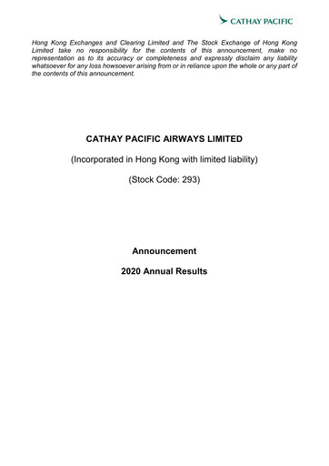Thumbnail Cathay Pacific
 Financial Report 2020