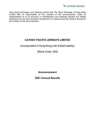 Thumbnail Cathay Pacific
 Financial Report 2021