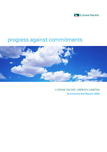 Thumbnail Cathay Pacific
 Sustainability Report 2004