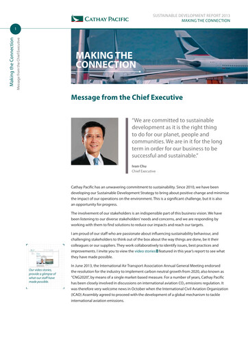 Thumbnail Cathay Pacific
 Sustainability Report 2013