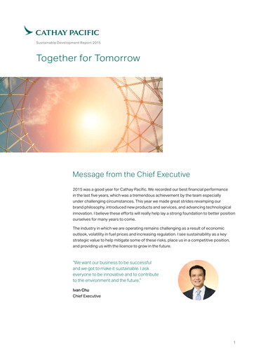 Thumbnail Cathay Pacific
 Sustainability Report 2015