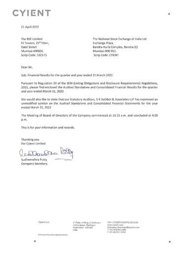 Vorschaubild Cyient
 Finanzbericht 2021-2022