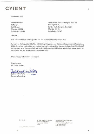 Vorschaubild Cyient
 Quartalsbericht 2020-q2
