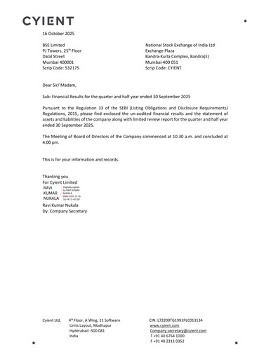 Vorschaubild Cyient
 Quartalsbericht 2025-q2