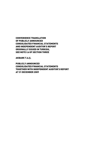 Thumbnail Akbank Financial Statement 2009